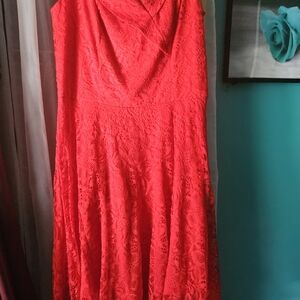 Elegant Red Lace Dress